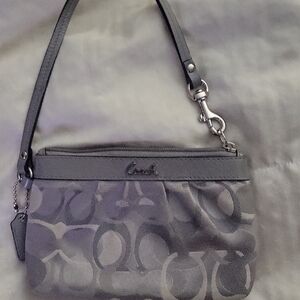 Coach Gray Signature Vintage Wristlet $31 Discount Shipping